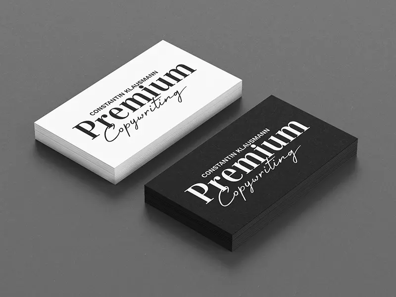 Constantin Klausmann Premium Copywriting Visitenkarte